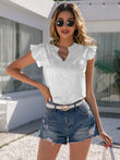 Ivy Lane Notched Neck Butterfly Sleeve Blouse