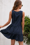 Ivy Lane Tassel Tie Lace Trim Sleeveless Dress