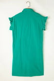 Collared Neck Flounce Sleeve Dress