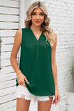 Texture V-Neck Sleeveless Top