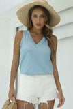 Shiny Basic V-Neck Tank