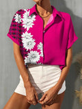 FAM-FAM Printed Button Up Short Sleeve Shirt