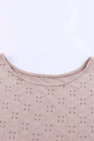Plus Size Eyelet Round Neck Short Sleeve Blouse