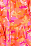 Tiered Printed Notched Mini Dress