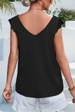 Lace Detail Eyelash Trim V-Neck Tank