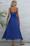 Shiny Double-Strap Side Slit Dress