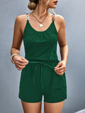 Scoop Neck Romper with Pockets