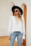 Contrast Puff Sleeve Blouse