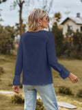 V-Neck Flounce Sleeve Blouse