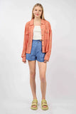 VERY J Button Up Long Sleeve Lace Shirt
