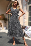 Perfee Floral Tie-Waist Ruffle Hem Dress