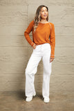 Long Raglan Sleeve Round Neck Top