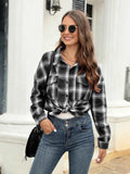 Full Size Plaid Button Up Pocketed Shirt