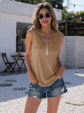 Ivy Lane Half-Zip Round Neck Tank
