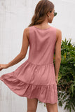 Ivy Lane Tassel Tie Lace Trim Sleeveless Dress
