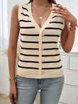 Devine Striped V-Neck Knit Tank