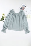 Frill Trim Flounce Sleeve Blouse