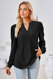 V-Neck Puff Sleeve Blouse