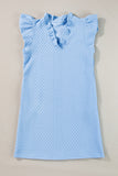 Ruffled V-Neck Cap Sleeve Mini Dress
