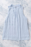 Frill Swiss Dot Round Neck Tank