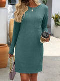 Mandy Striped Round Neck Long Sleeve Mini Dress