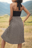 Perfee Crisscross Printed Halter Neck Dress
