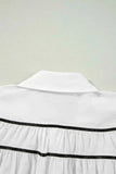 Ribbon Bowtie Collared Neck Flounce Sleeve Shirt