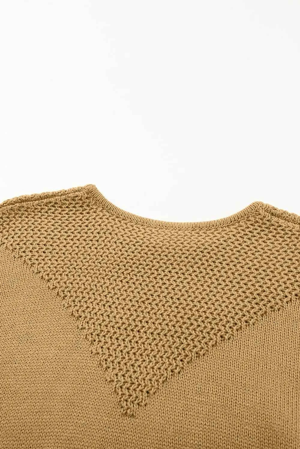 Color Block Round Neck Long Sleeve Sweater