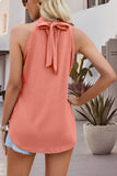Tied Cutout Grecian Neck Tank