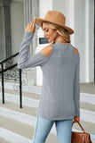 Dropped Shoulder Long Sleeve Blouse
