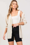 SAGE + FIG Striped Button Up Long Sleeve Shirt