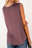 Waffle Knit Round Neck Tank