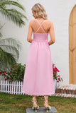 Crisscross Smocked Spaghetti Strap Dress