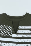 US Flag Graphic Cutout Round Neck Tank
