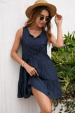 Ivy Lane Tassel Tie Lace Trim Sleeveless Dress