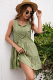 Ivy Lane Tassel Tie Lace Trim Sleeveless Dress