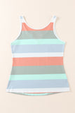 Striped Notched Neck Tank