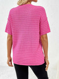 Round Neck Half Sleeve Knit Top
