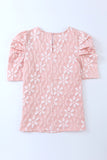 Puff Sleeve Round Neck Blouse