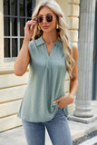 Eyelet Johnny Collar Tank